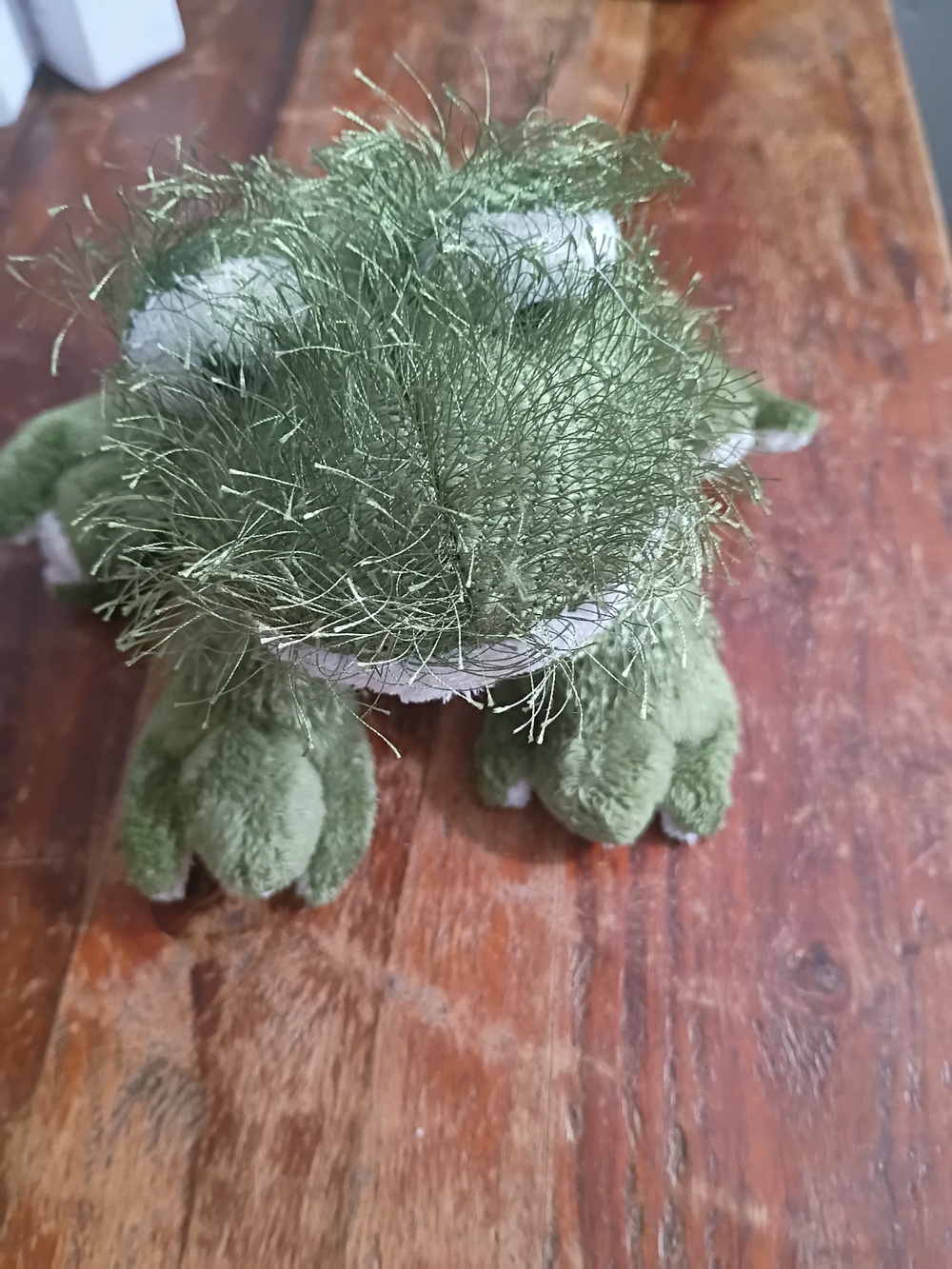GANZ Green Plush Frog Small Pet Toy with Shaggy Texture